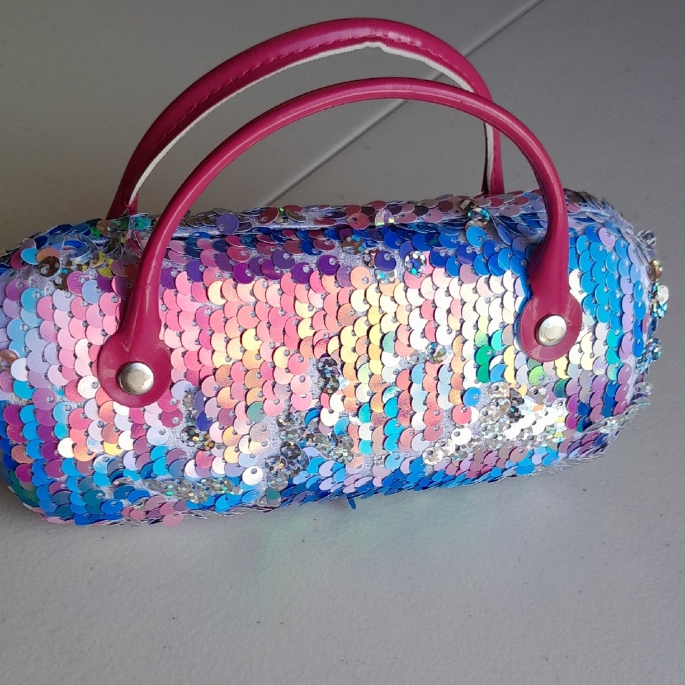 Sequin Pink and Blue Handbag